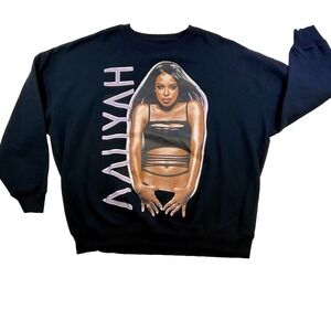 Aaliyah Graphic Sweatshirt Women‎ Cotton Blend 2X 90s Hip Hop R&B Princess
